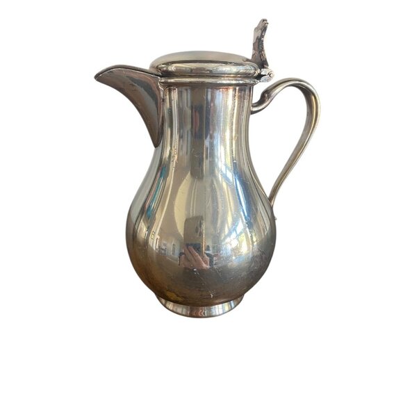 Vintage Wallace Creamer Silverplate V9602 Hinged Top 5" High VG - Picture 4 of 5